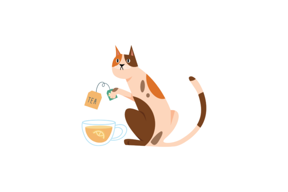 Cat Animal Activity Toys Tea Svg