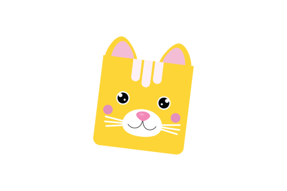 Cat Animal Square Shape Flag Svg