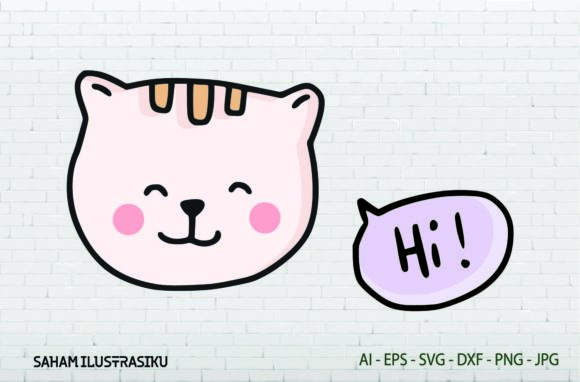 Cat Animals Say HI Svg