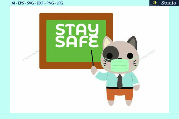 Cat Animals Teacher Mask Quotes SVG