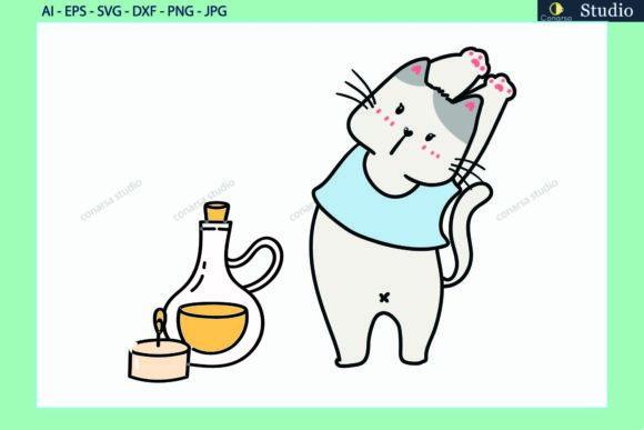Cat Animals Yoga Oil Candle Svg