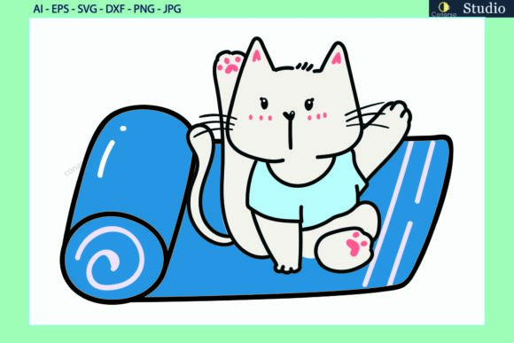 Cat Animals Yoga Sports Mat Svg