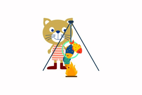 Cat Burning Fish Results Fishing Svg