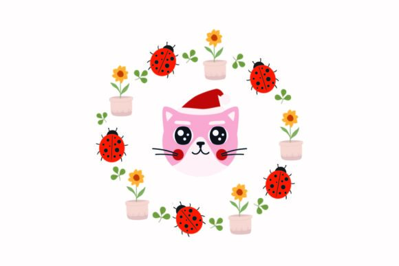 Cat for Christmas Door Decorations Svg