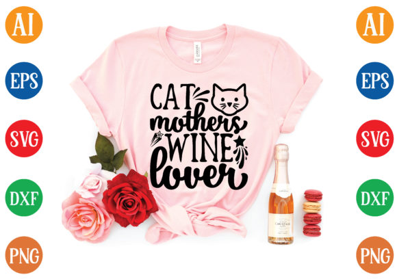 Cat Mothers Wine Lover Svg