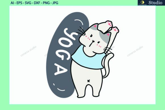 Cat Pet Pose Yoga Sports Svg
