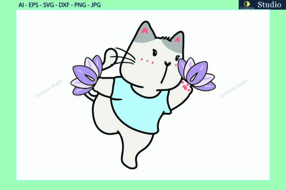 Cat Pet Yoga Lotus Sport Svg