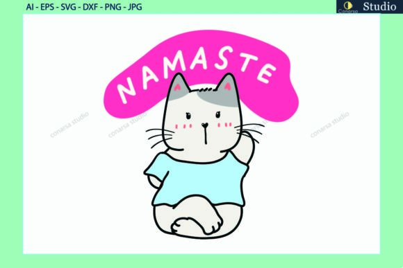 Cat Pet Yoga Stone Namaste Svg