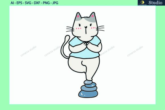 Cat Pet Yoga Stone Sport Svg