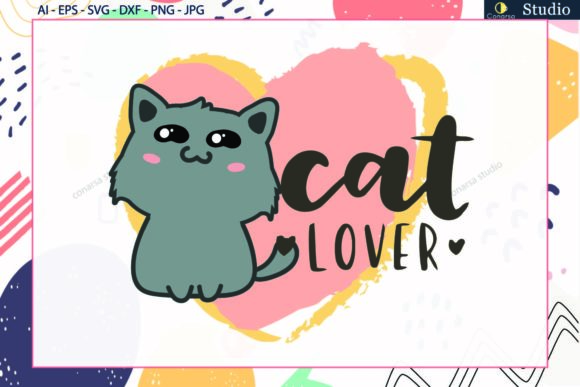 Cat Quote Love, Background Watercolor Svg