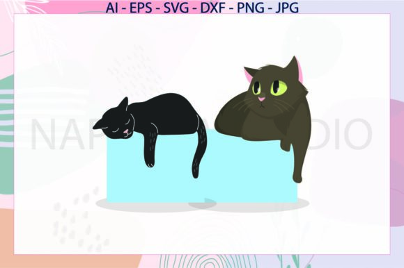 Cat Relax and Sleep Svg