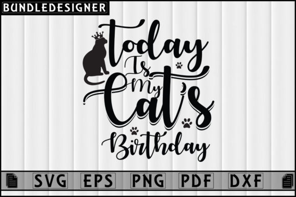Cat's Birthday Design Vector Svg