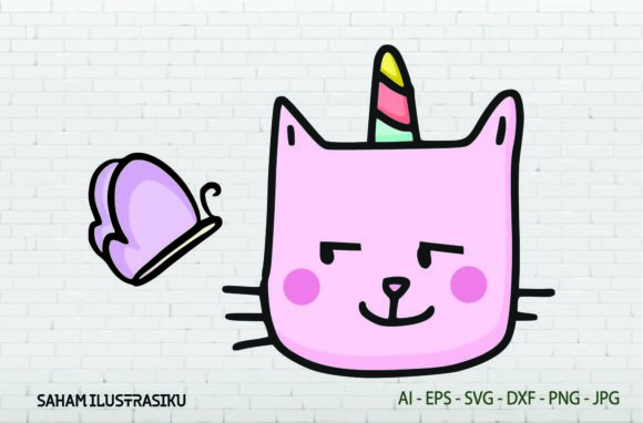Cat Unicorn Butterfly Animals Svg