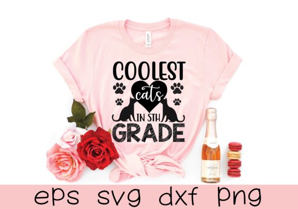 Coolest Cat in 5th Grade Svg Design