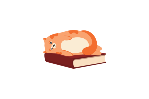 School Cat and Big Book Svg