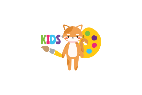 School Cat Kids Creative Art Paint Svg