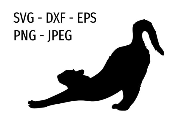 Stretching Cat Silluoette